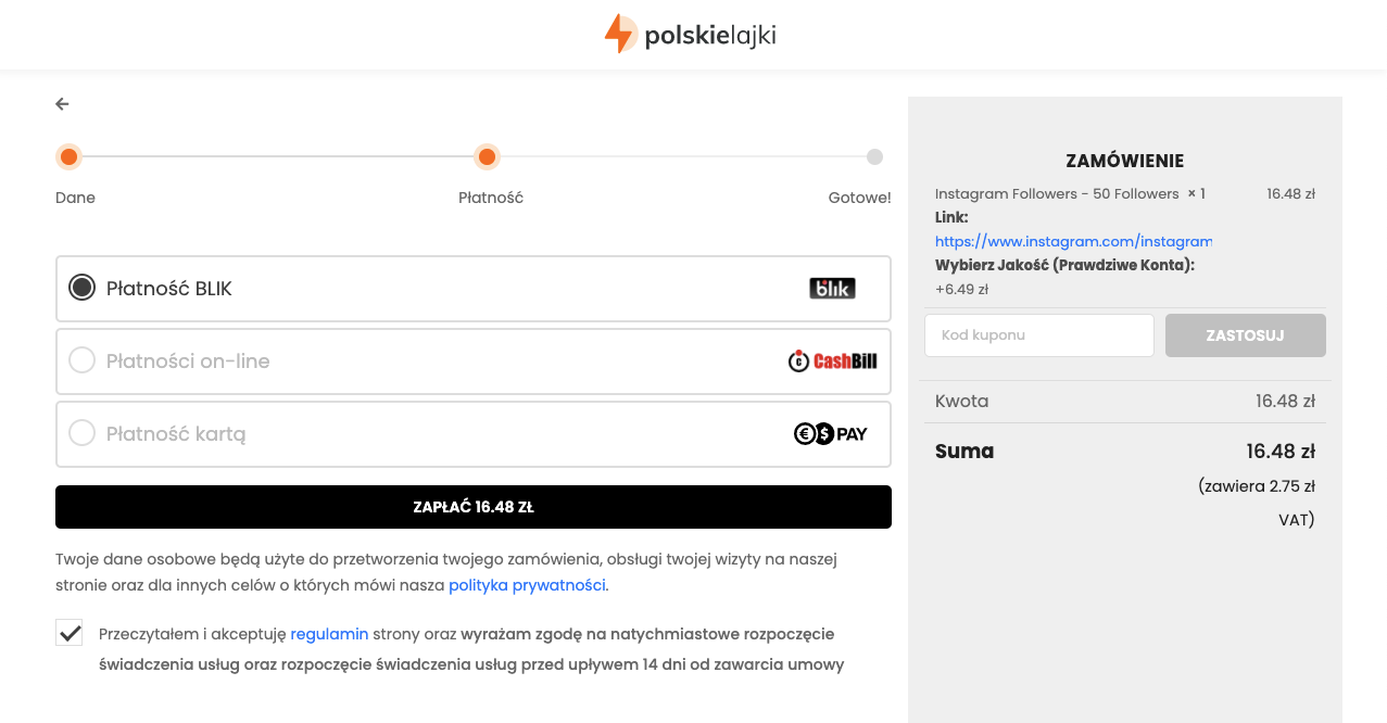 metoda płatności